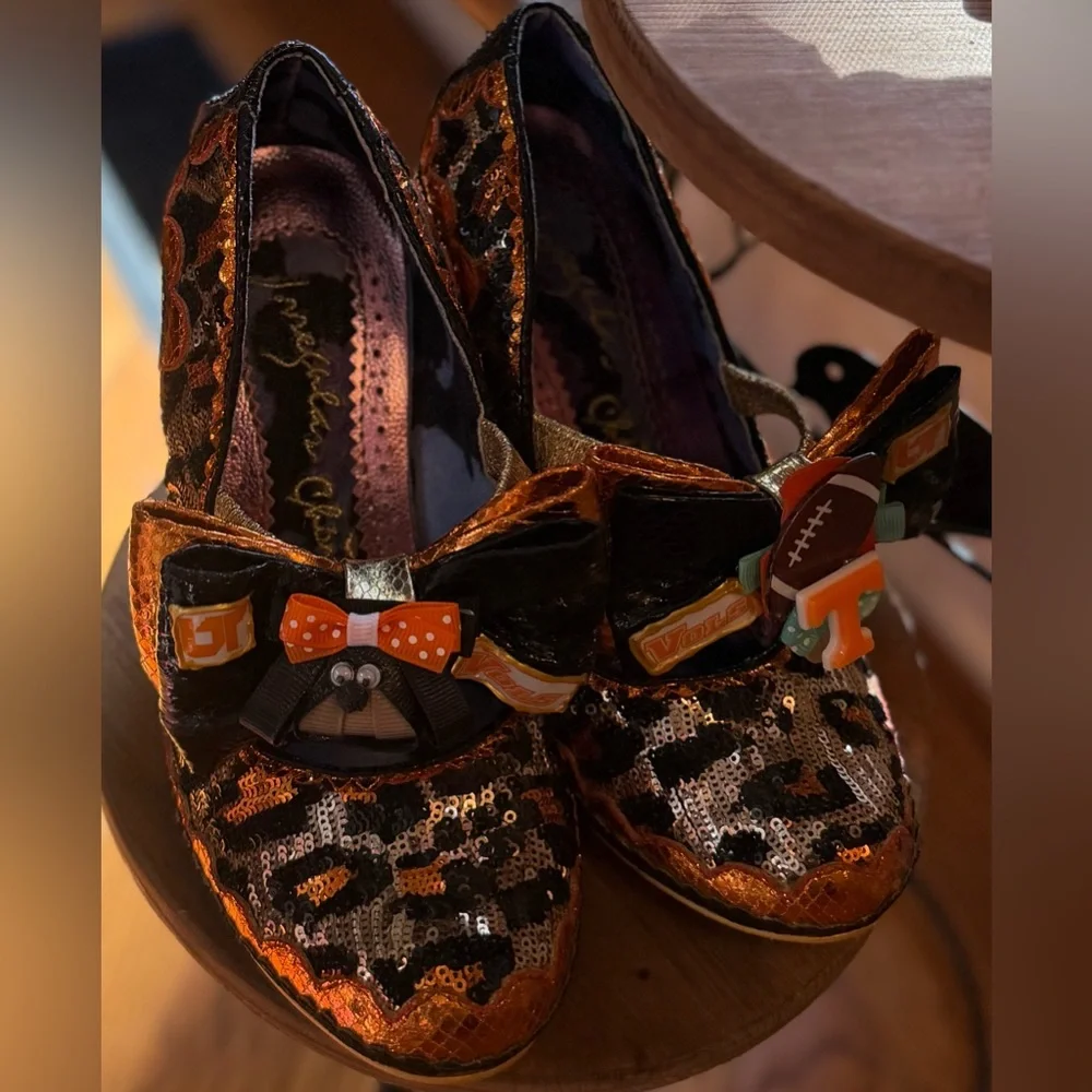 hand embellished statement concept heels University of Tennessee theme, size9/40